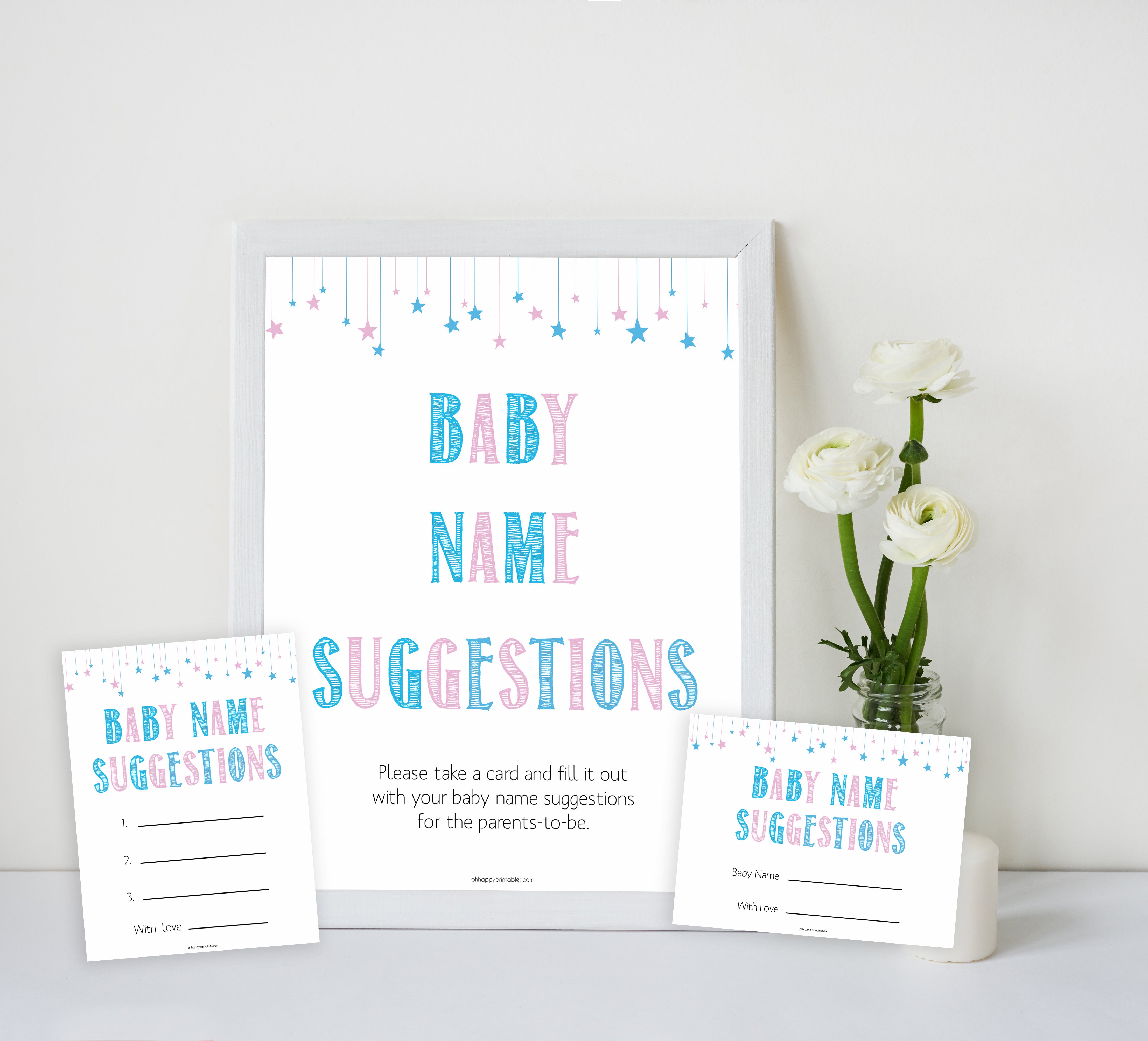 Gender reveal baby games, baby name suggestions baby game, gender reveal shower, fun baby games, gender reveal ideas, popular baby games, best baby games, printable baby games, gender reveal baby games