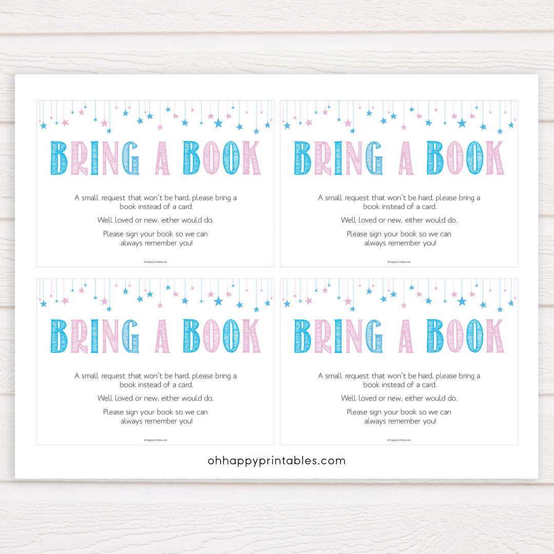 gender reveal baby games, bring a book baby game, baby invite insert, bring a book, top 10 baby games, printable baby games, fun baby games