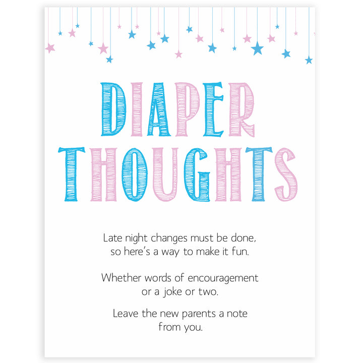 Gender reveal baby games, diaper thoughts baby game, gender reveal shower, fun baby games, gender reveal ideas, popular baby games, best baby games, printable baby games, gender reveal baby games