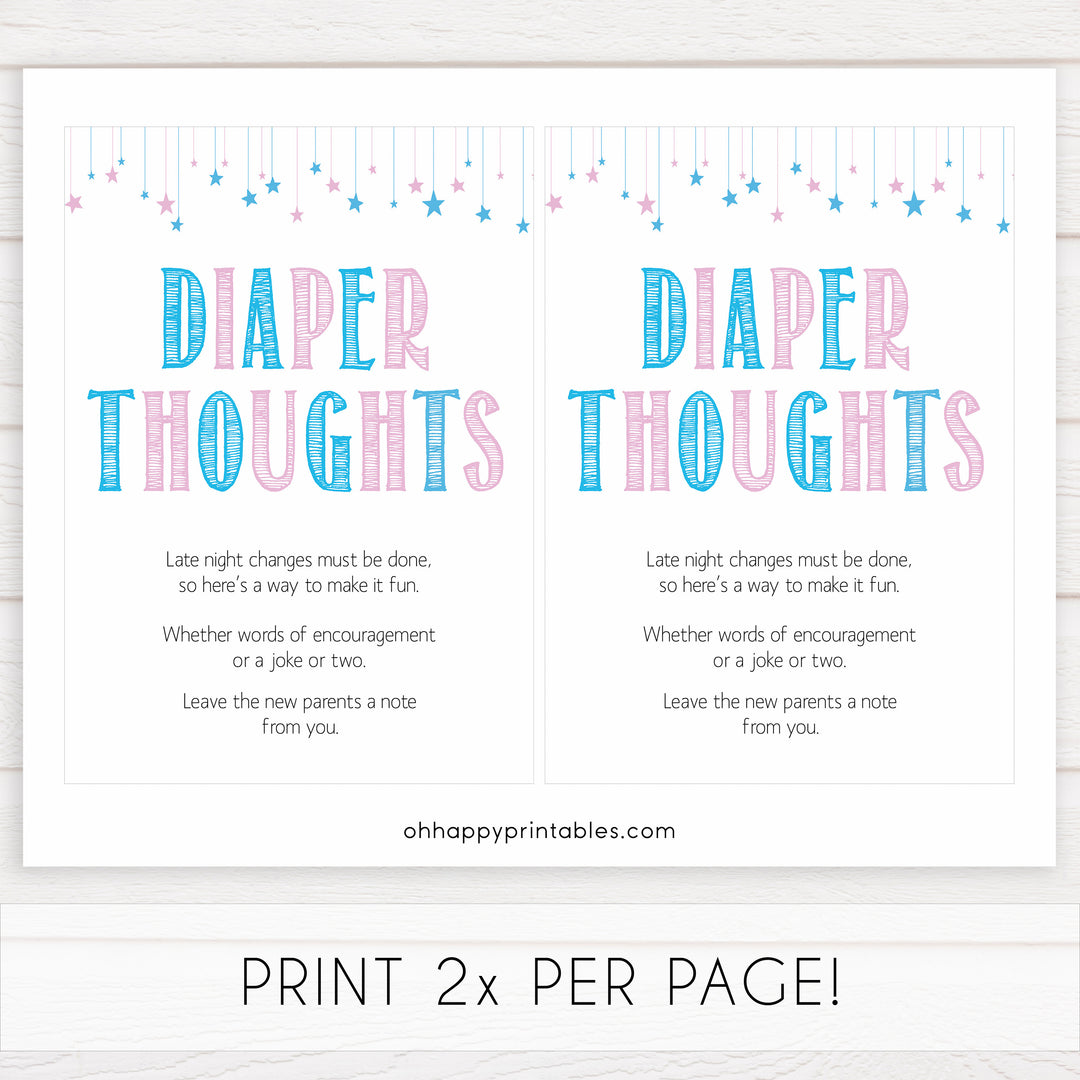 Gender reveal baby games, diaper thoughts baby game, gender reveal shower, fun baby games, gender reveal ideas, popular baby games, best baby games, printable baby games, gender reveal baby games