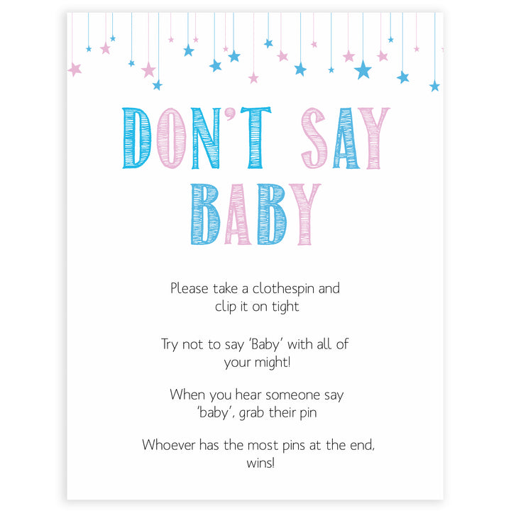Gender reveal baby games, dont say baby baby game, gender reveal shower, fun baby games, gender reveal ideas, popular baby games, best baby games, printable baby games, gender reveal baby games