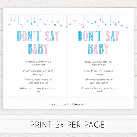 Gender reveal baby games, dont say baby baby game, gender reveal shower, fun baby games, gender reveal ideas, popular baby games, best baby games, printable baby games, gender reveal baby games