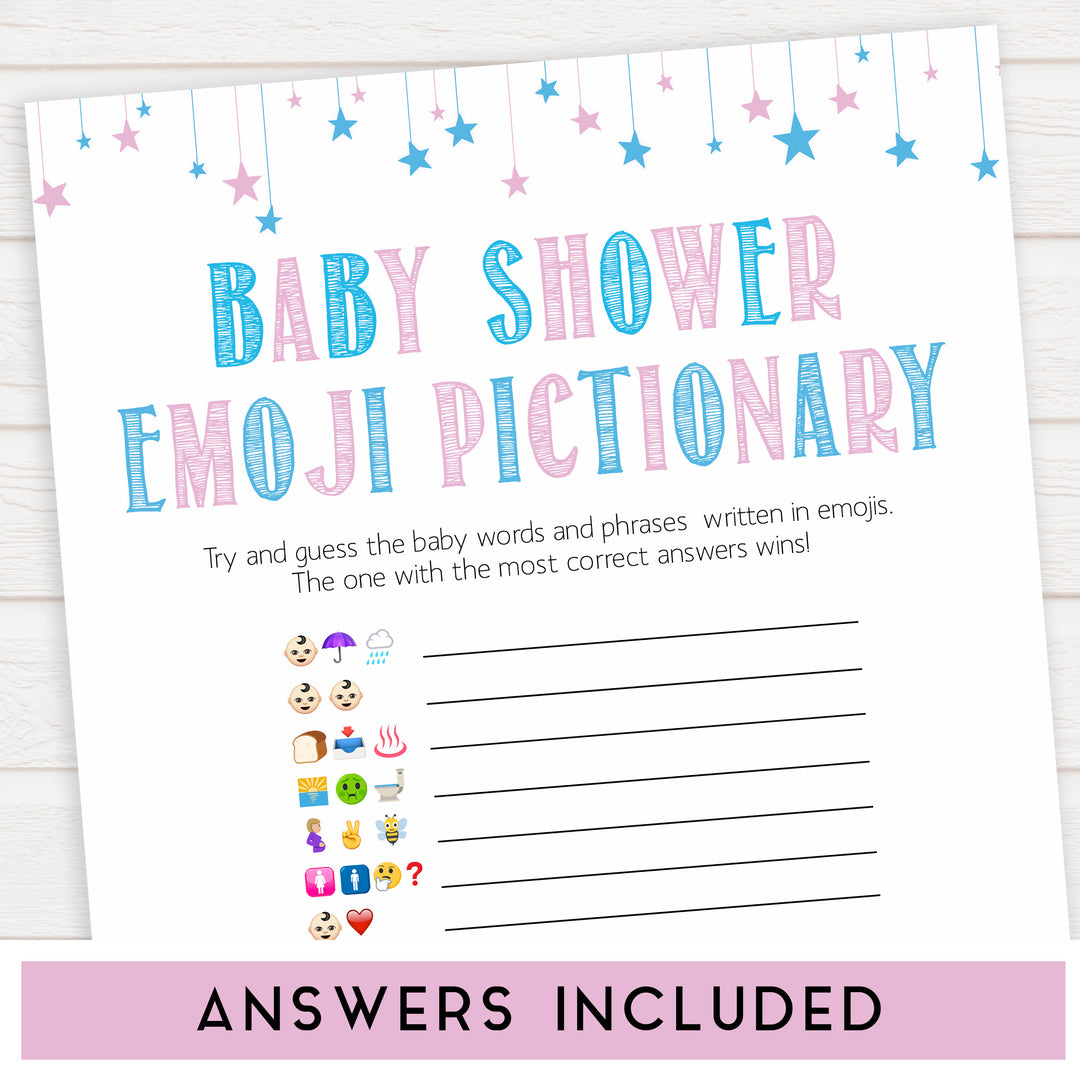 Baby Emoji Pictionary Game - Gender Reveal