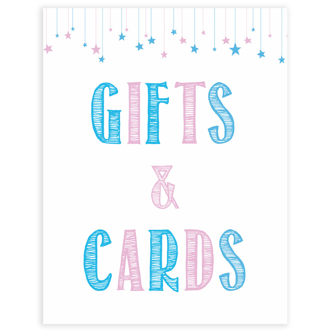 Gender reveal baby signs, gifts and cards baby signs, baby shower signs, baby shower decor, gender reveal ideas, top baby shower ideas, printable baby signs