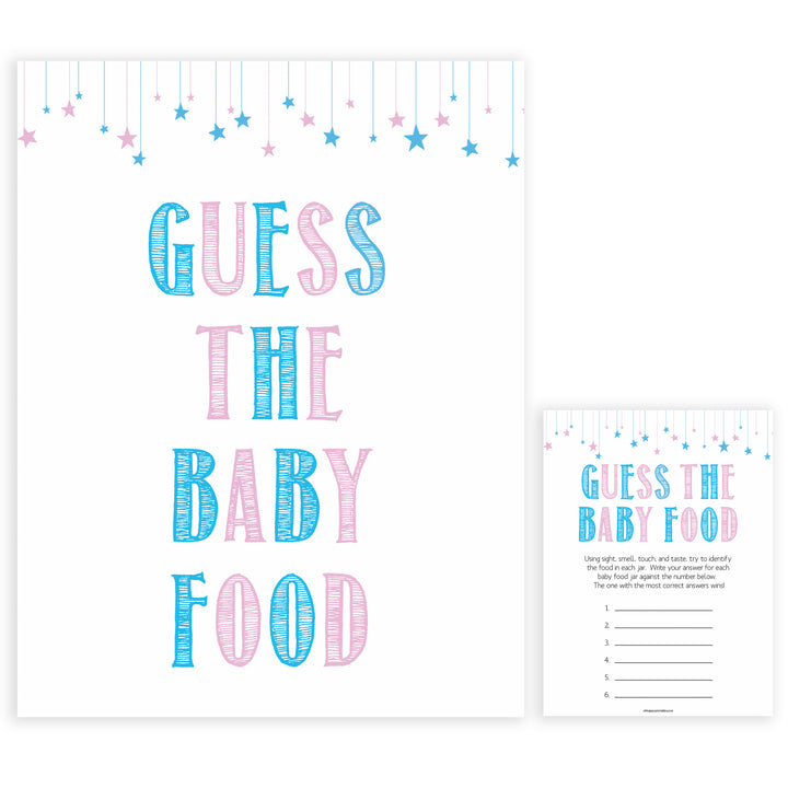 Gender reveal baby games, guess the baby food baby game, gender reveal shower, fun baby games, gender reveal ideas, popular baby games, best baby games, printable baby games, gender reveal baby games