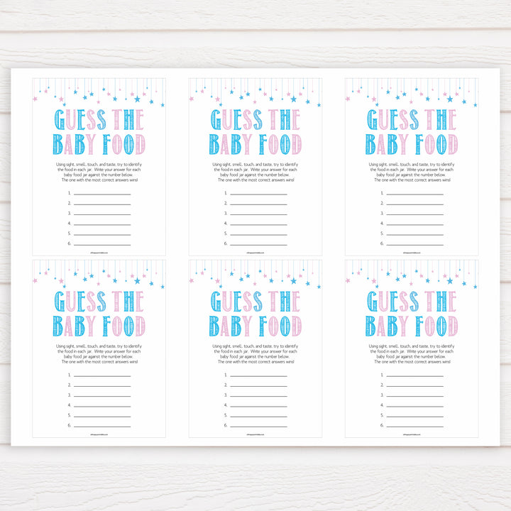 Gender reveal baby games, guess the baby food baby game, gender reveal shower, fun baby games, gender reveal ideas, popular baby games, best baby games, printable baby games, gender reveal baby games