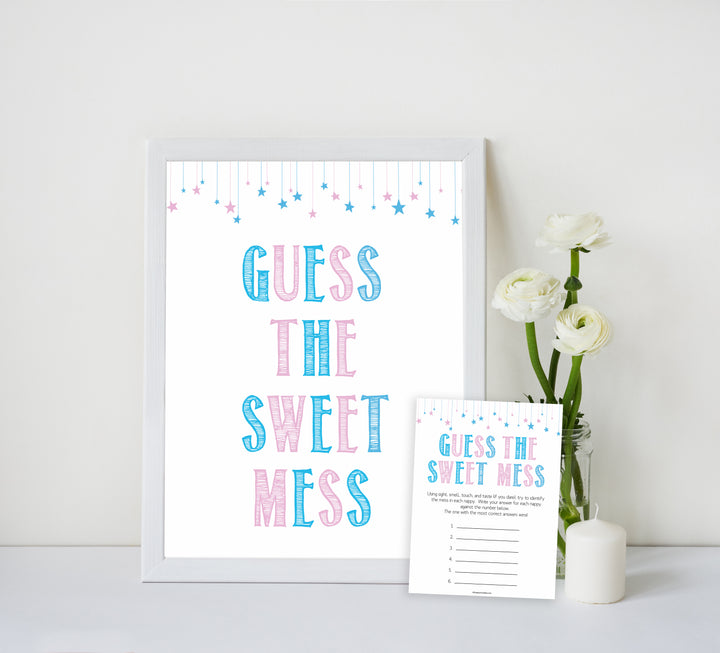 Gender reveal baby games, guess the sweet mess baby game, gender reveal shower, fun baby games, gender reveal ideas, popular baby games, best baby games, printable baby games, gender reveal baby games
