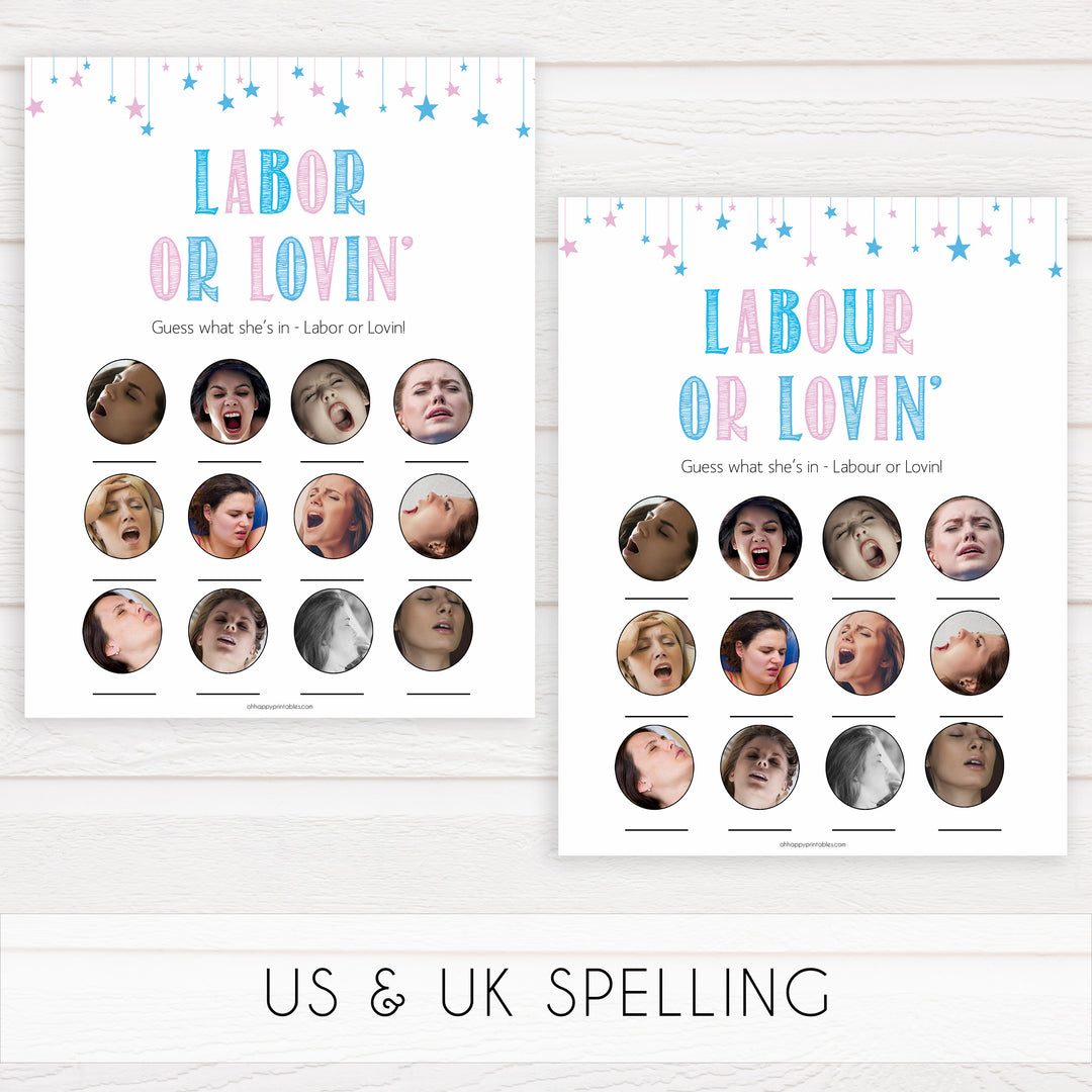 Gender reveal baby games, labor or lovin, labour or lovin, labor or porn baby game, gender reveal shower, fun baby games, gender reveal ideas, popular baby games, best baby games, printable baby games, gender reveal baby games