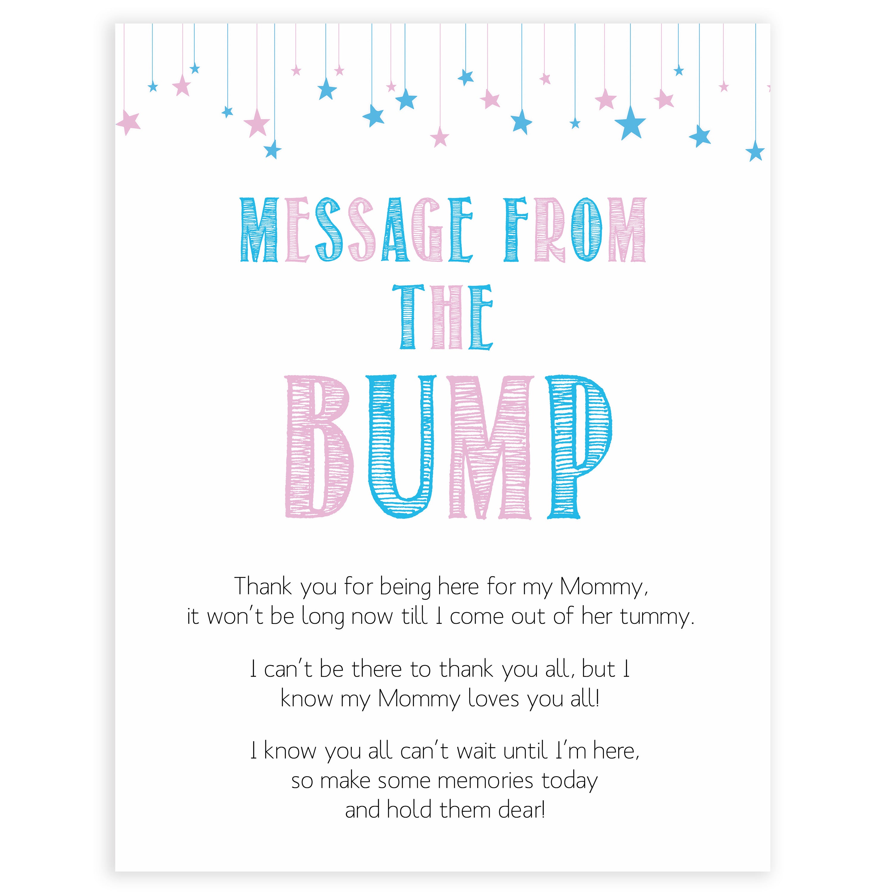 Gender reveal baby games, message from the bump baby game, gender reveal shower, fun baby games, gender reveal ideas, popular baby games, best baby games, printable baby games, gender reveal baby games