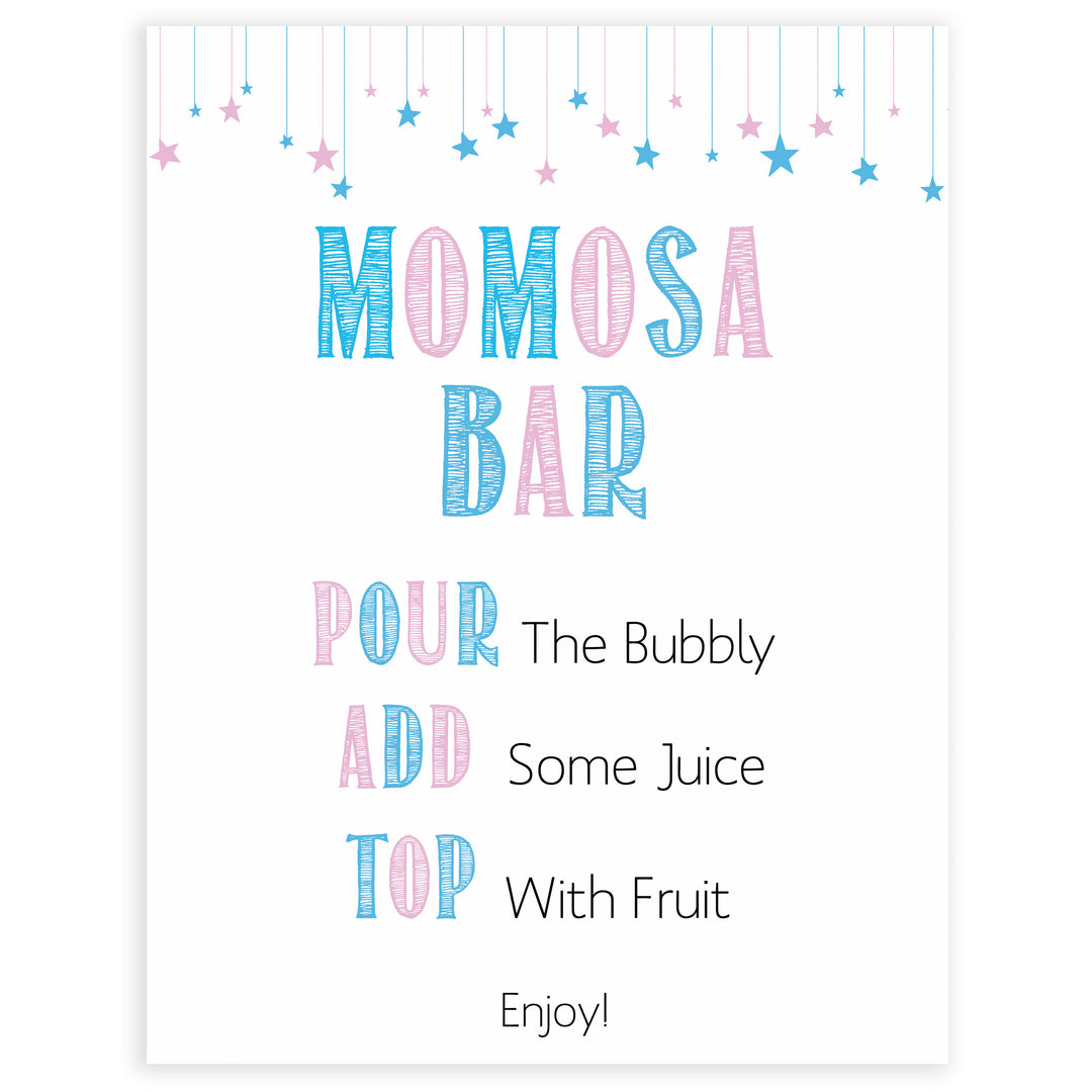 gender reveal baby signs, momosa baby sign, mumosa baby signs, baby shower signs, baby shower idea