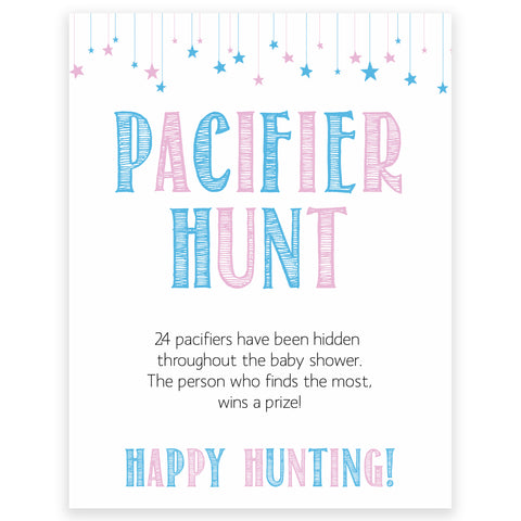 Gender reveal baby games, pacifier hunt baby game, gender reveal shower, fun baby games, gender reveal ideas, popular baby games, best baby games, printable baby games, gender reveal baby games