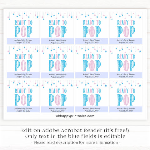 Gender reveal baby games, ready to pop tags, baby tags, printable baby shower games, fun baby games, top baby games, best baby games, baby shower games