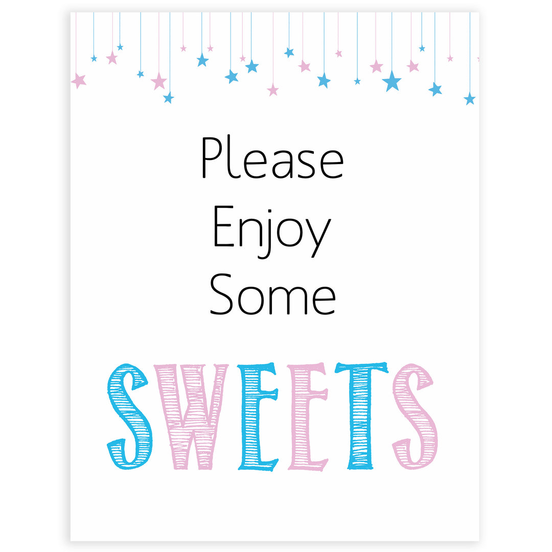 Gender reveal baby signs, sweets baby signs, baby shower signs, baby shower decor, gender reveal ideas, top baby shower ideas, printable baby signs