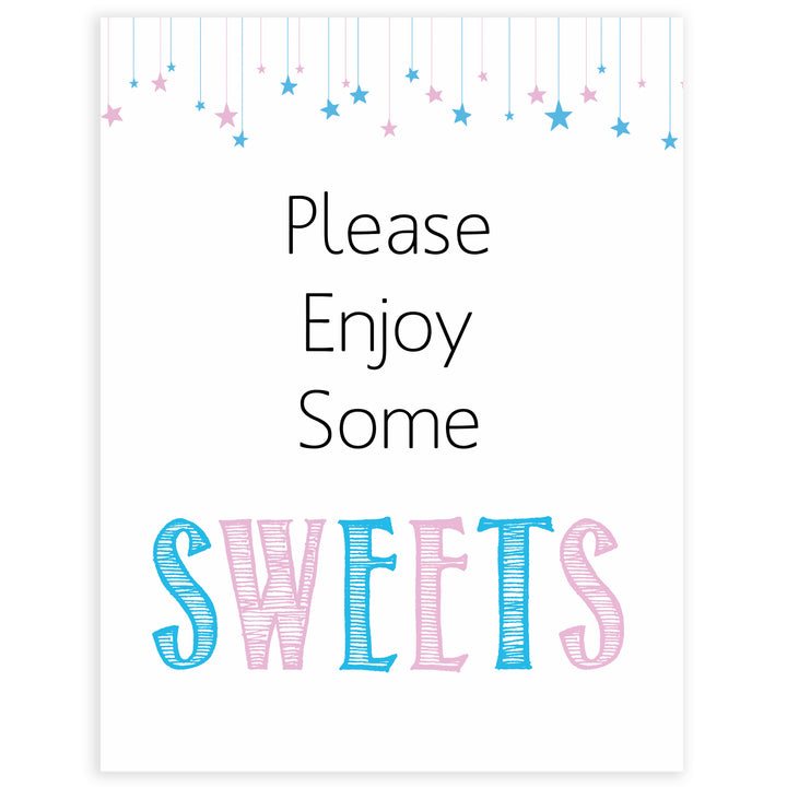 Gender reveal baby signs, sweets baby signs, baby shower signs, baby shower decor, gender reveal ideas, top baby shower ideas, printable baby signs