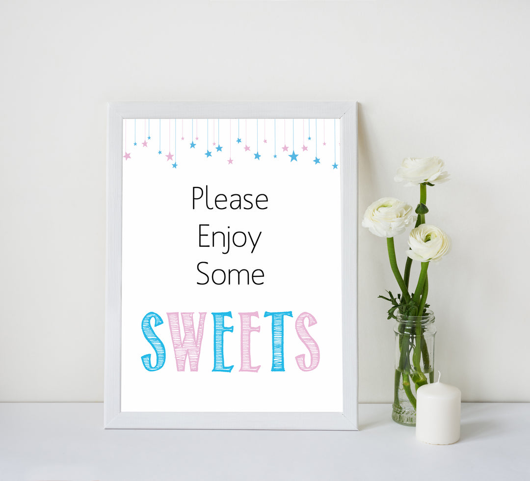 Gender reveal baby signs, sweets baby signs, baby shower signs, baby shower decor, gender reveal ideas, top baby shower ideas, printable baby signs