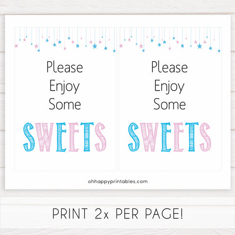 Gender reveal baby signs, sweets baby signs, baby shower signs, baby shower decor, gender reveal ideas, top baby shower ideas, printable baby signs