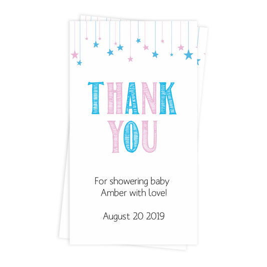 baby shower thank you tags, printable baby shower thank you tags, editable baby shower thank you tags, gender reveal thank you tags