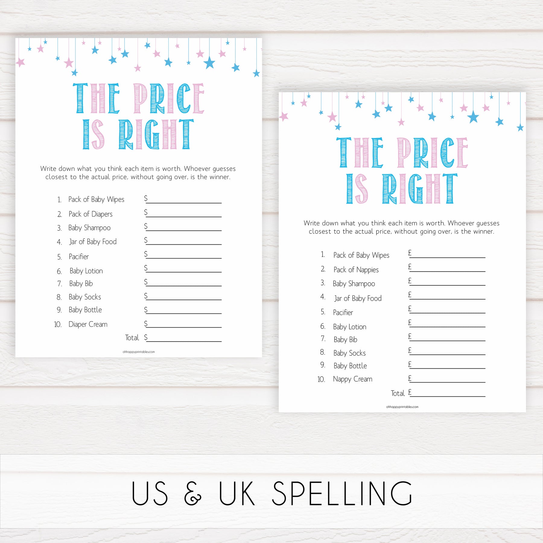 Gender reveal baby games, the price is right baby game, gender reveal shower, fun baby games, gender reveal ideas, popular baby games, best baby games, printable baby games, gender reveal baby games