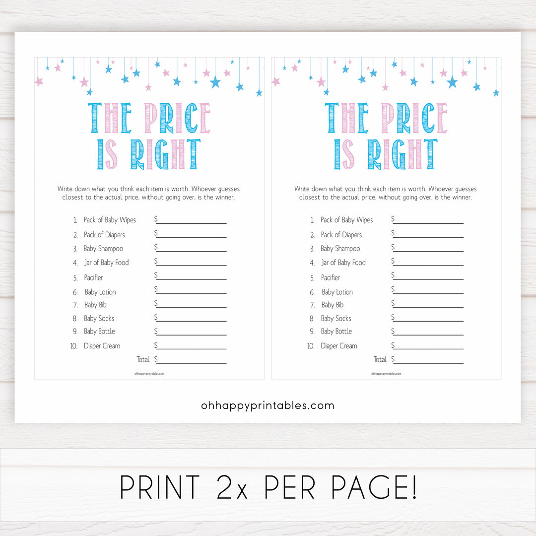 Gender reveal baby games, the price is right baby game, gender reveal shower, fun baby games, gender reveal ideas, popular baby games, best baby games, printable baby games, gender reveal baby games