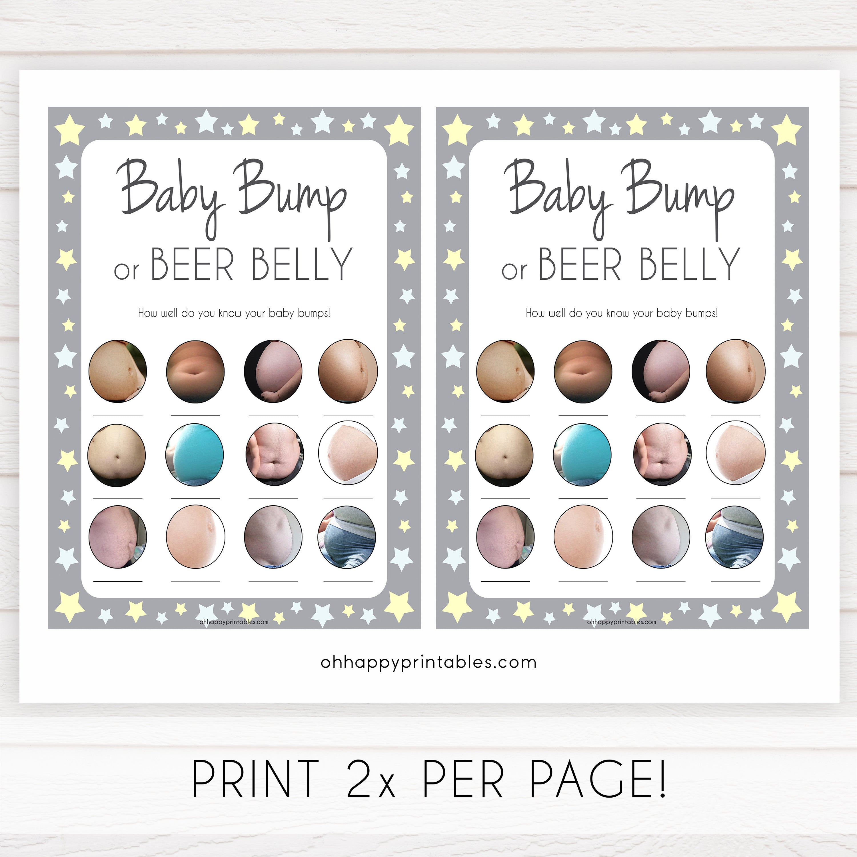 Baby Bump or Beer Belly, Baby Bump Beer Belly, Baby Shower Games, Baby Bump, Beer Belly, Pregnant or Beer Belly, Printable Baby Games, fun baby games, popular baby games