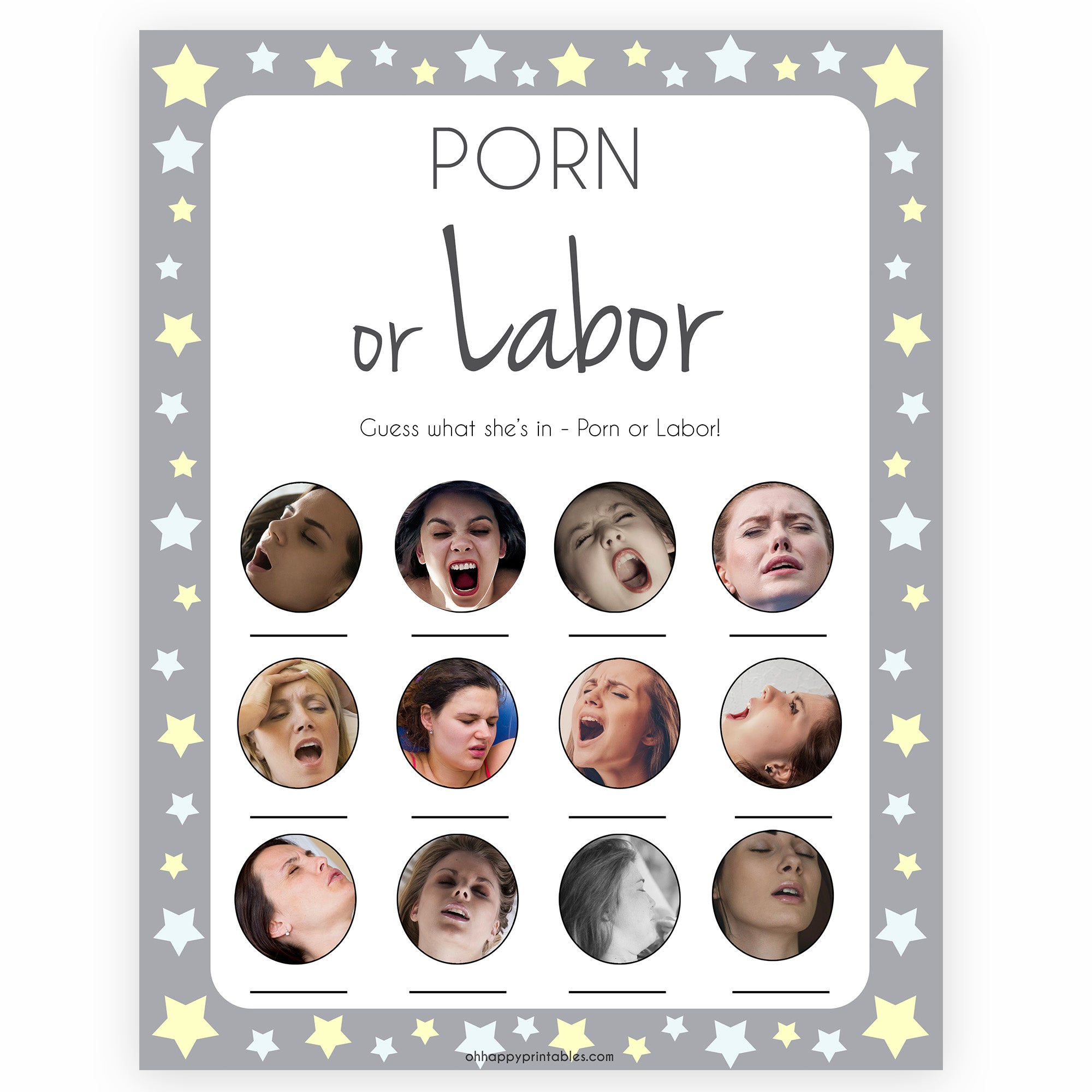 porn or labor baby shower games, porn or labour games, fun baby shower games, popular baby shower games, fun baby games