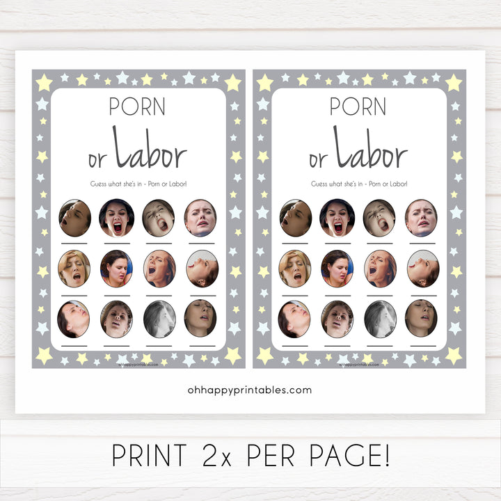 porn or labor baby shower games, porn or labour games, fun baby shower games, popular baby shower games, fun baby games