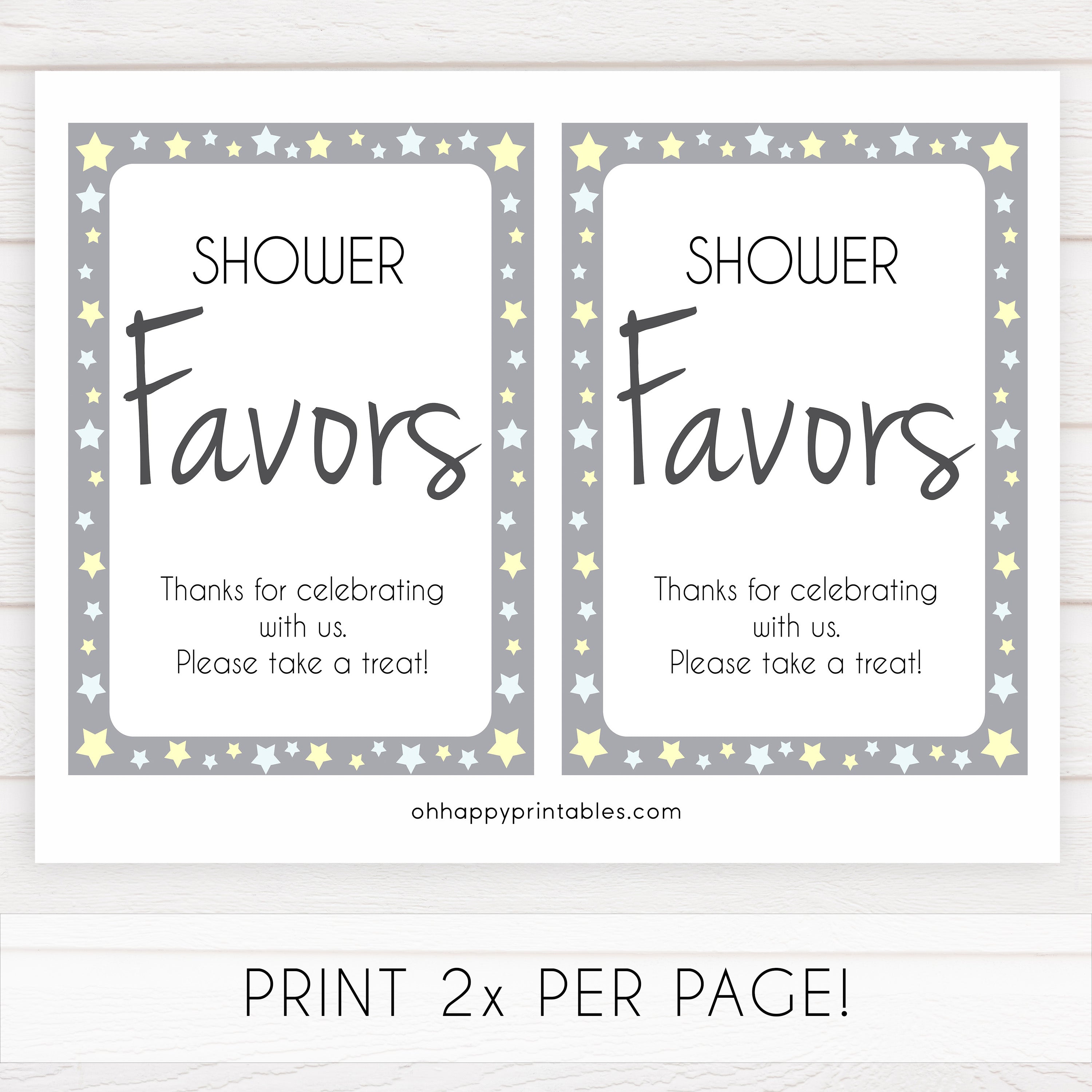 Printable baby signs, yellow and grey stars, baby shower favors sign, printable baby shower signs, top baby shower decor, baby printable decor