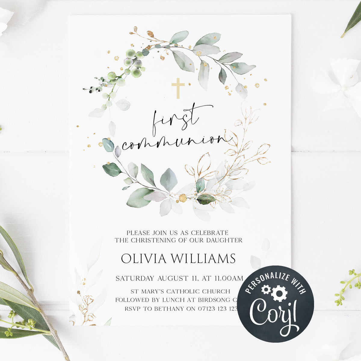 first communion editable invitation, printable first communion invitation, editable first communion invite