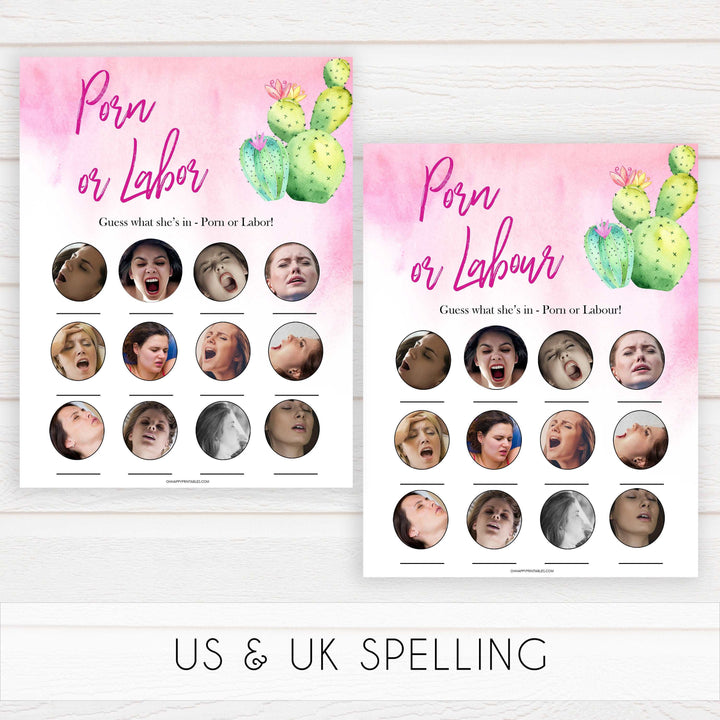 Cactus baby games, labor or porn, baby bump or beer belly, boobs or butts,printable baby shower games, Mexican baby shower, fun baby games, top baby games, best baby games, baby shower games
