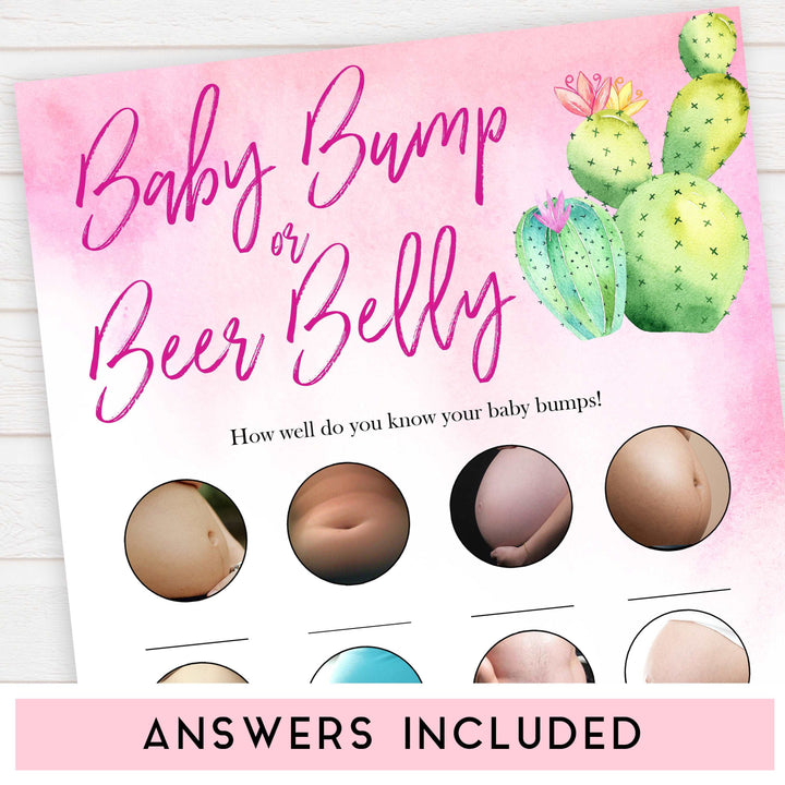 Cactus baby games, porn or labor, baby bump or beer belly game printable baby shower games, Mexican baby shower, fun baby games, top baby games, best baby games, baby shower games