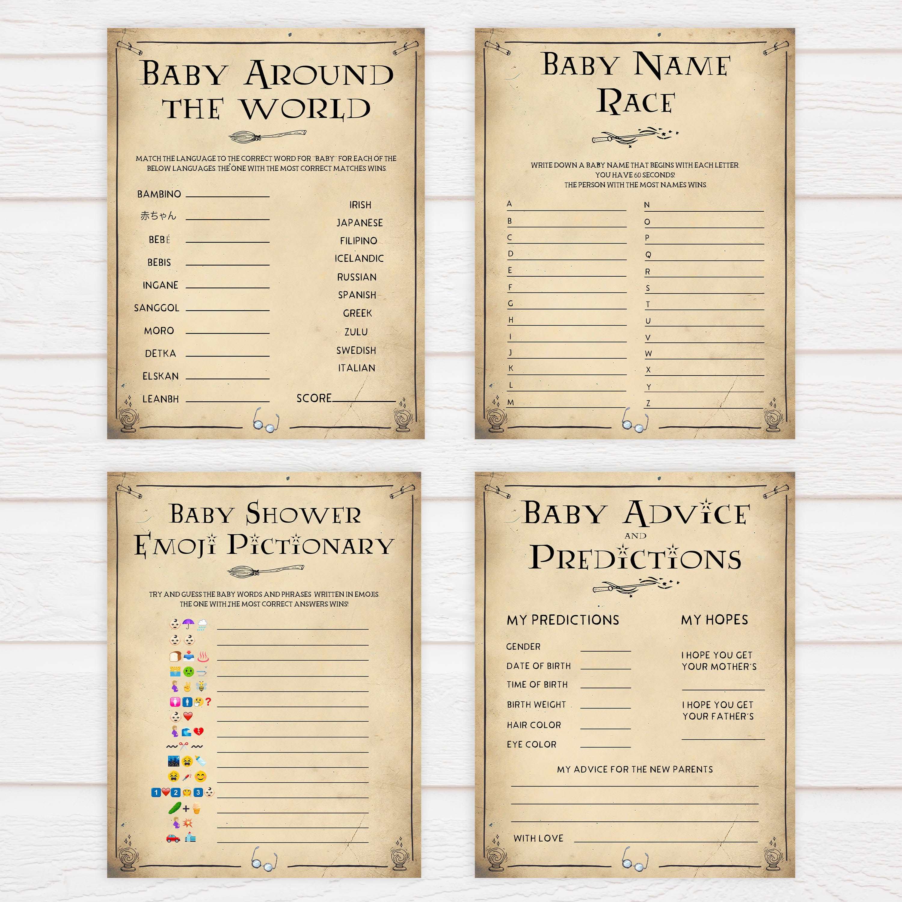 10 Wizard baby shower games, printable baby shower games, Harry Potter baby games, Harry Potter baby shower, fun baby shower games,  fun baby ideas