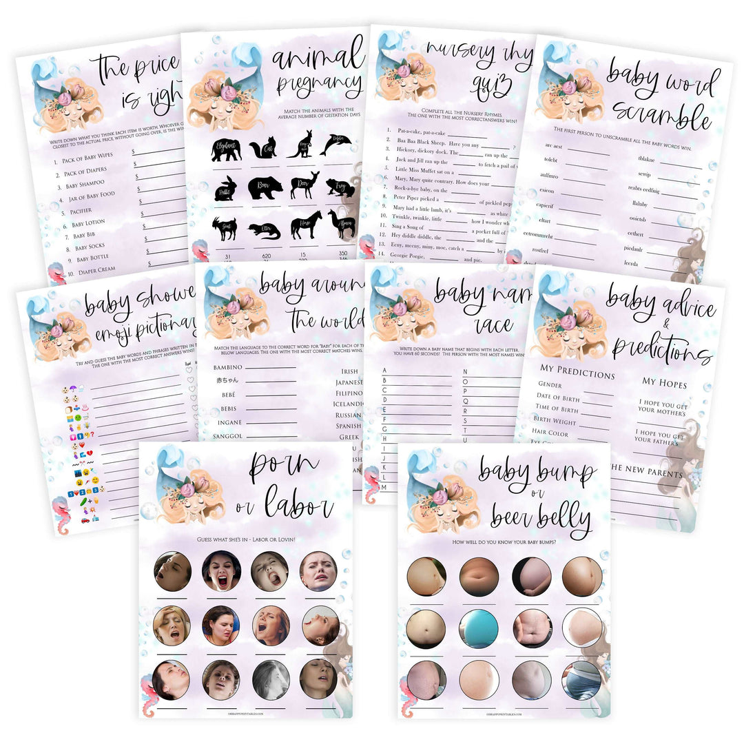 10 little mermaid baby shower games, Printable baby shower games, little mermaid baby games, baby shower games, fun baby shower ideas, top baby shower ideas, little mermaid baby shower, baby shower games, pink hearts baby shower ideas