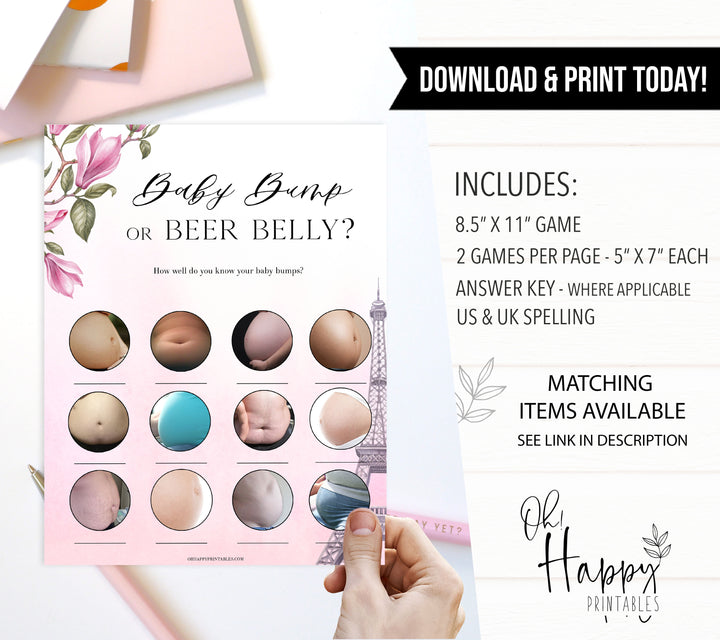 7 Parisian Baby Shower Games Bundle