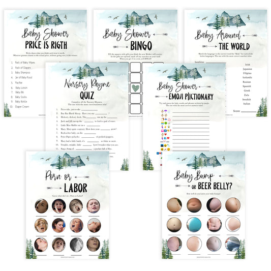 7 baby shower games, Printable baby shower games, adventure awaits baby games, baby shower games, fun baby shower ideas, top baby shower ideas, adventure awaits baby shower, baby shower games, fun adventure baby shower ideas