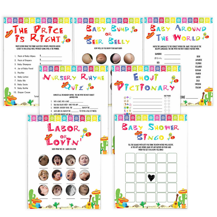 baby games bundle, printable baby games pack, Printable baby shower games, Mexican fiesta fun baby games, baby shower games, fun baby shower ideas, top baby shower ideas, fiesta shower baby shower, fiesta baby shower ideas