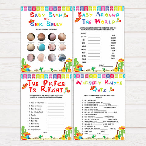 baby games bundle, printable baby games pack, Printable baby shower games, Mexican fiesta fun baby games, baby shower games, fun baby shower ideas, top baby shower ideas, fiesta shower baby shower, fiesta baby shower ideas