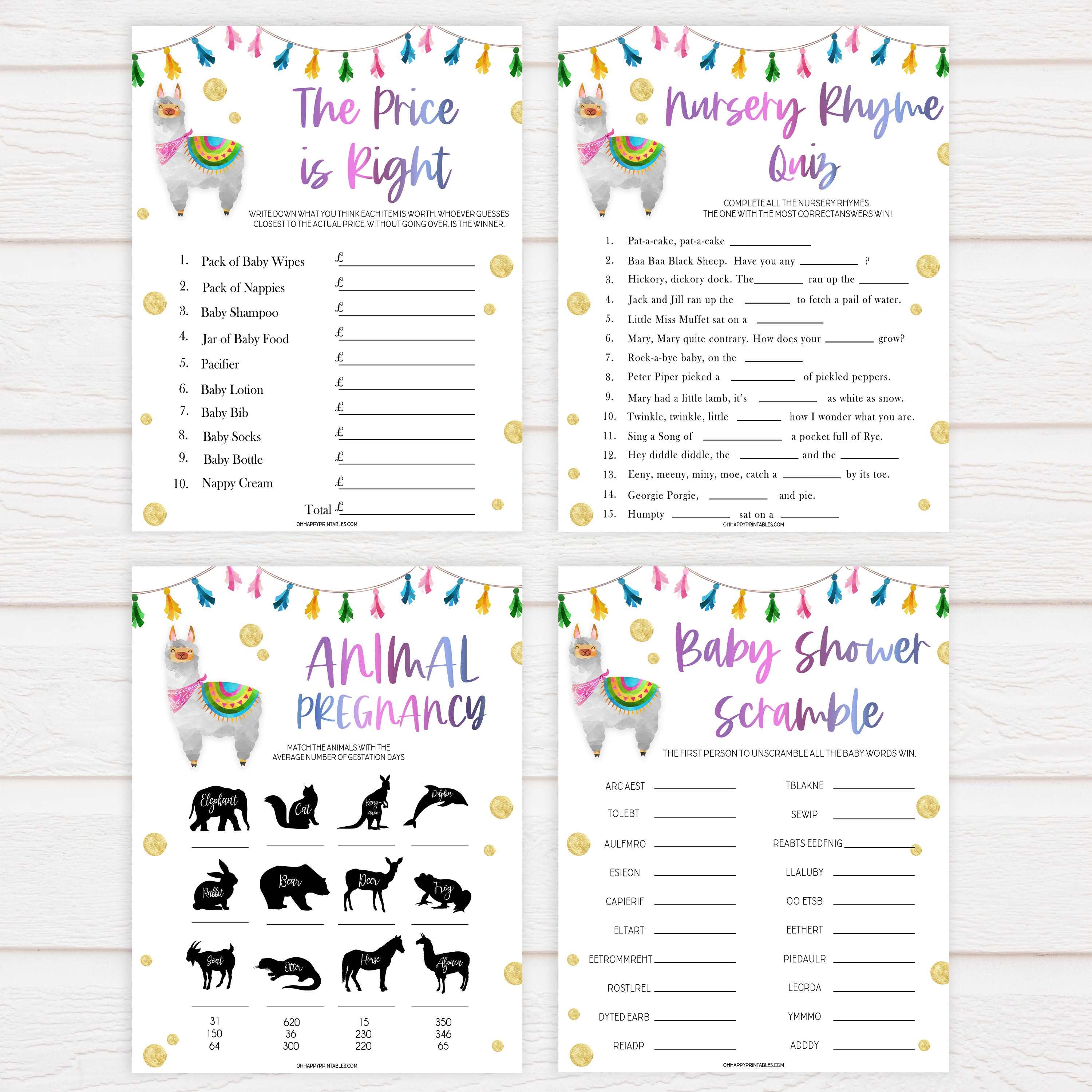 10 baby shower games bundle, baby games pack, Printable baby shower games, llama fiesta fun baby games, baby shower games, fun baby shower ideas, top baby shower ideas, Llama fiesta shower baby shower, fiesta baby shower ideas