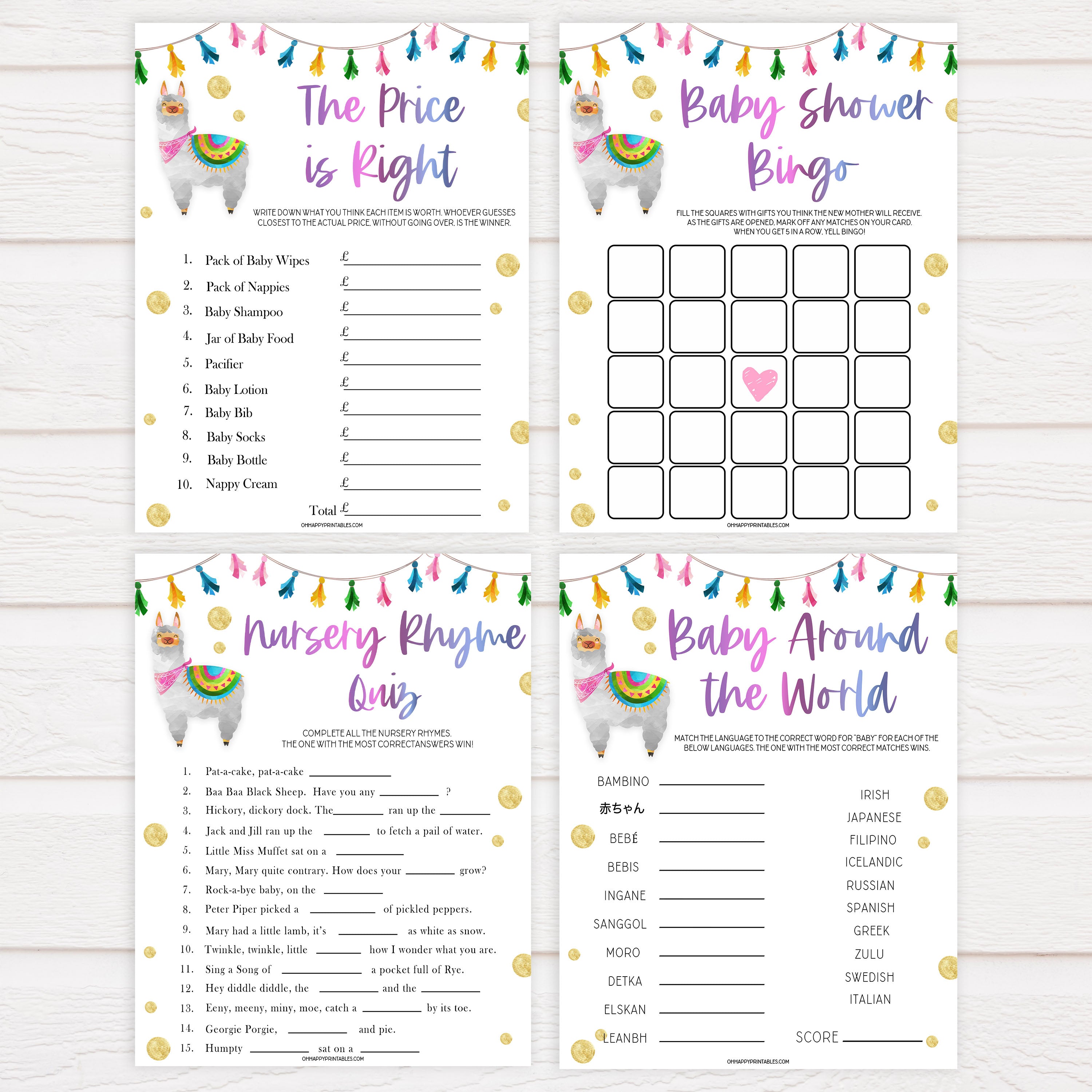 7 baby shower games, baby shower games bundle, Printable baby shower games, llama fiesta fun baby games, baby shower games, fun baby shower ideas, top baby shower ideas, Llama fiesta shower baby shower, fiesta baby shower ideas