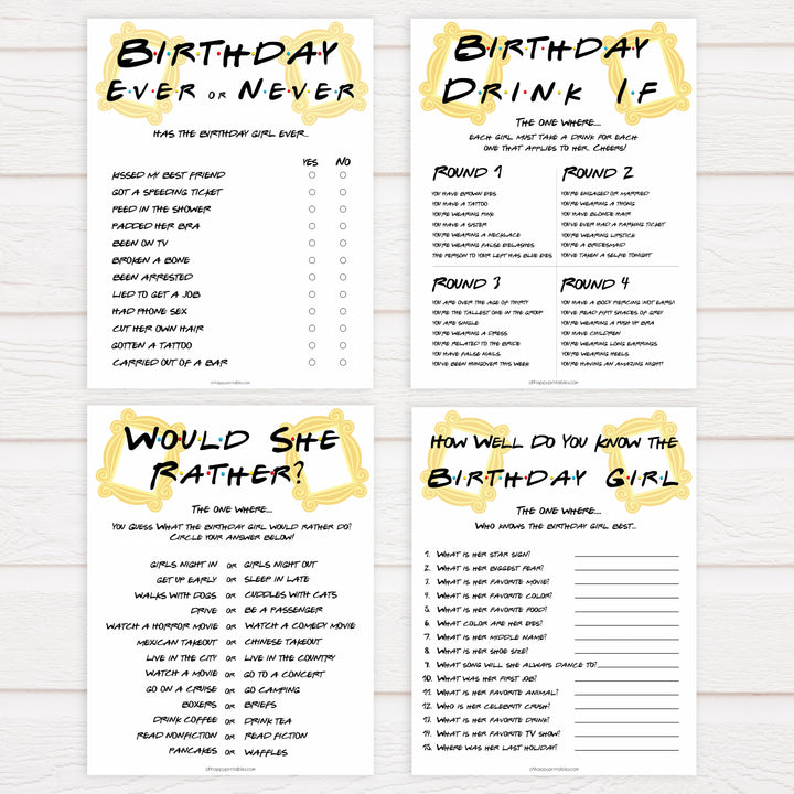 7 birthday games, would she rather birthday games, friends birthday games, fun birthday games, birthday drink if game