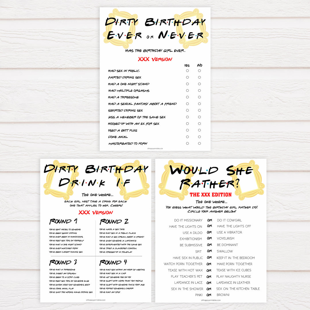 7 birthday games, would she rather birthday games, friends birthday games, fun birthday games, birthday drink if game