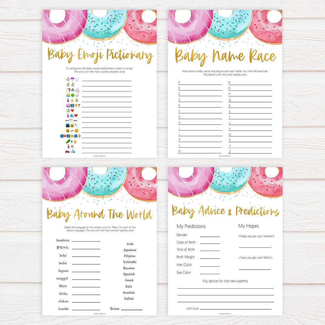 10 baby shower games, baby games bundle, Printable baby shower games, donut baby games, baby shower games, fun baby shower ideas, top baby shower ideas, donut sprinkles baby shower, baby shower games, fun donut baby shower ideas
