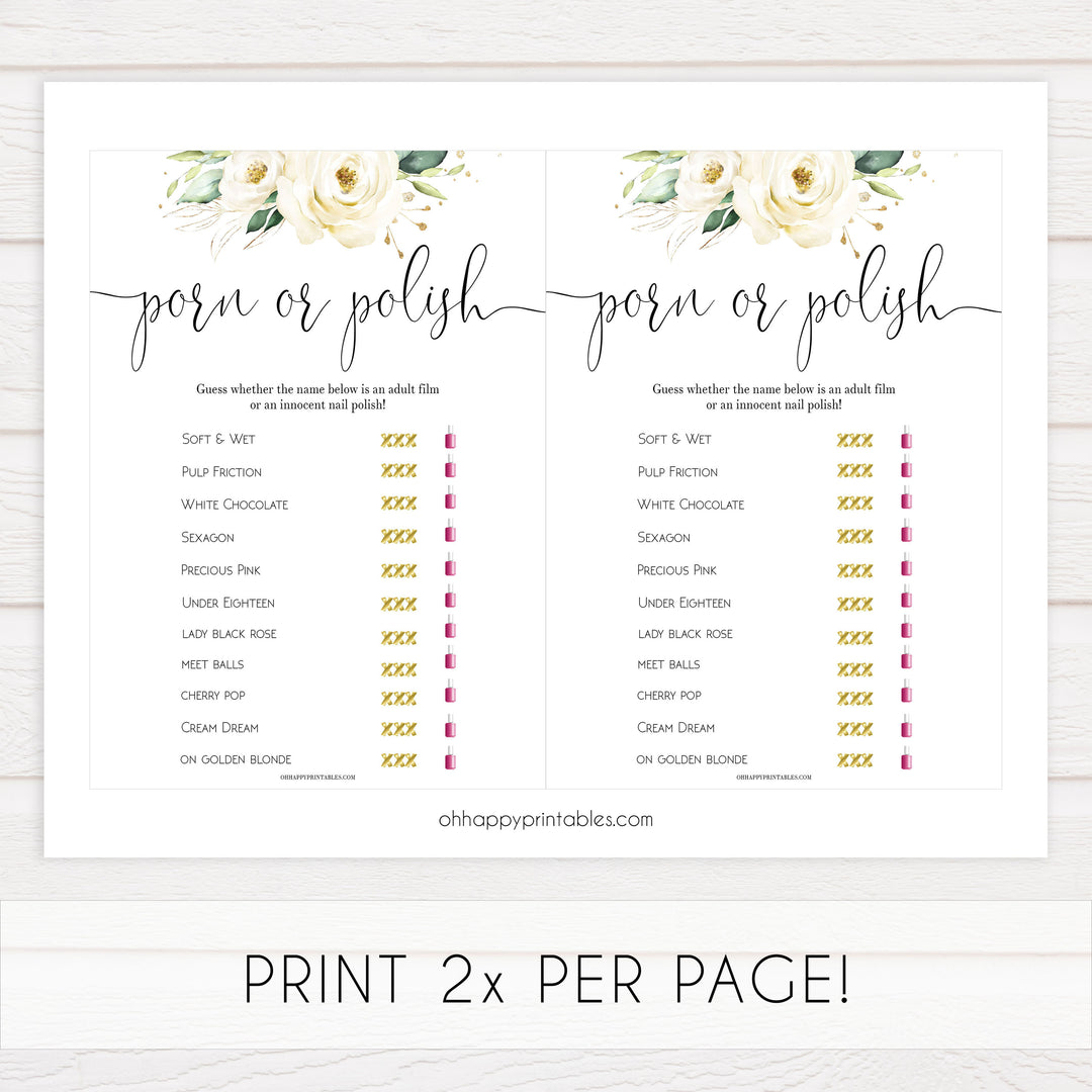 8 bachelorette games, Printable bachelorette games, floral bachelorette, floral hen party games, fun hen party games, bachelorette game ideas, floral adult party games, naughty hen games, naughty bachelorette games, cock or what, would she rather