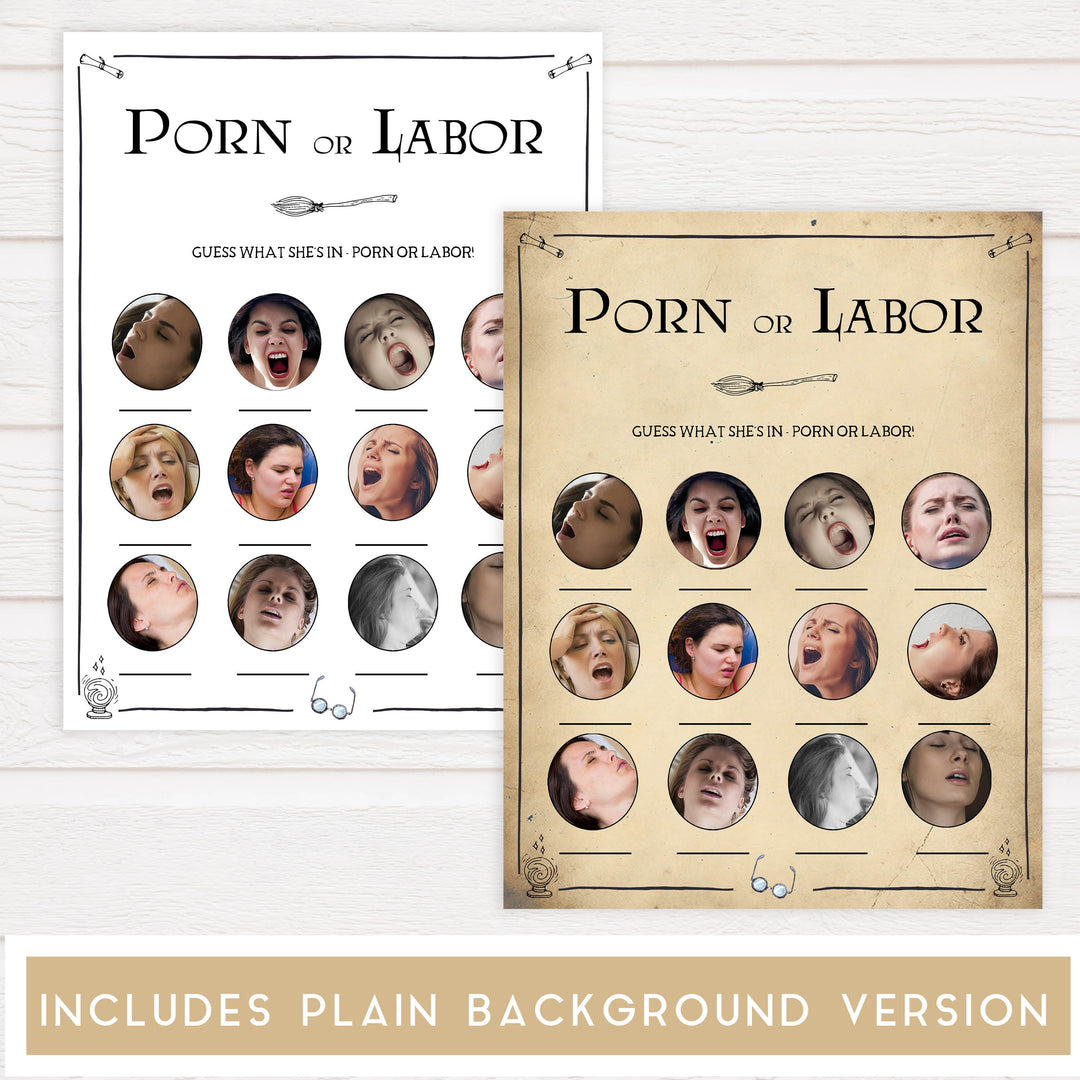 labor or porn, baby bump or beer belly, boobs or butts game, Wizard baby shower games, printable baby shower games, Harry Potter baby games, Harry Potter baby shower, fun baby shower games,  fun baby ideas