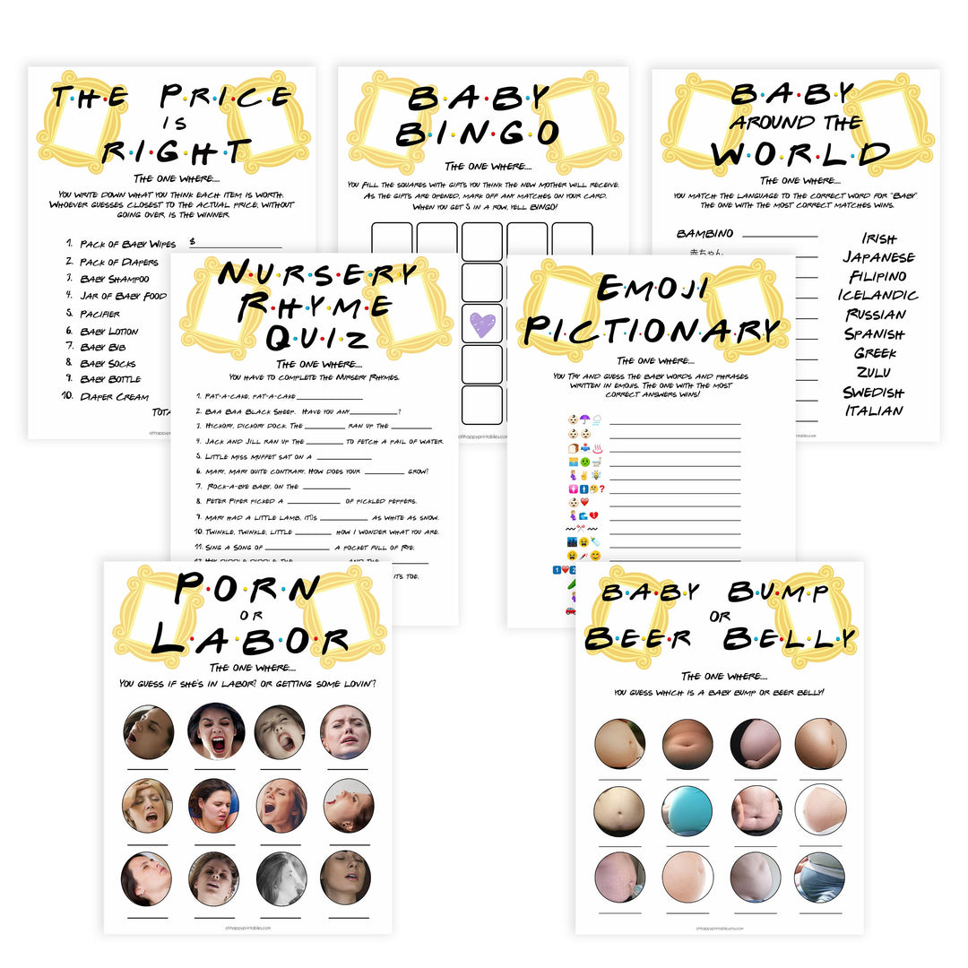 7 baby shower games, Printable baby shower games, friends fun baby games, baby shower games, fun baby shower ideas, top baby shower ideas, friends baby shower, friends baby shower ideas