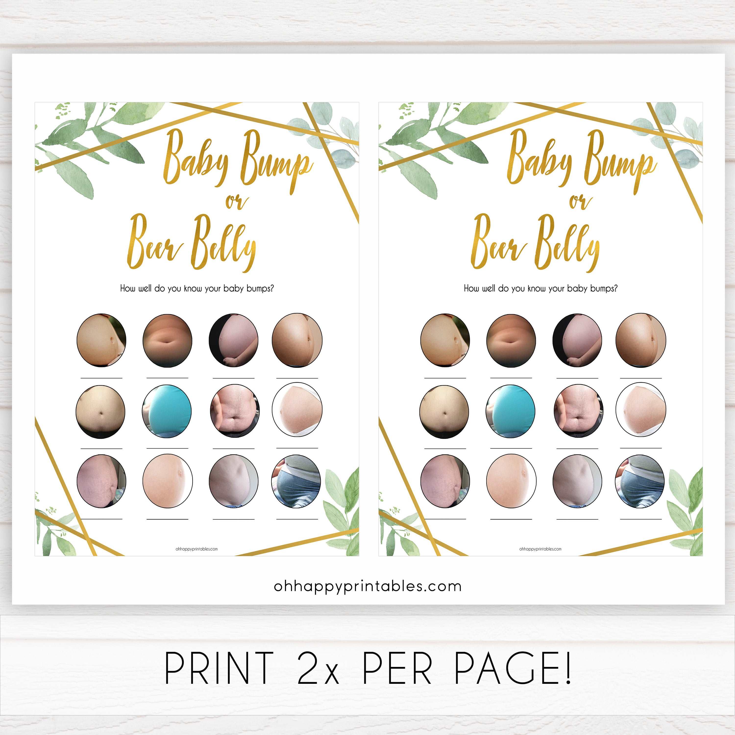 labor or porn, baby bump or beer belly game, Printable baby shower games, geometric fun baby games, baby shower games, fun baby shower ideas, top baby shower ideas, gold baby shower, blue baby shower ideas