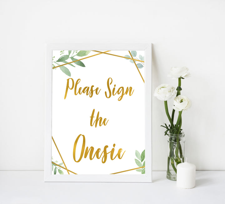 sign the onesie baby game, Printable baby shower games, geometric fun baby games, baby shower games, fun baby shower ideas, top baby shower ideas, gold baby shower, blue baby shower ideas