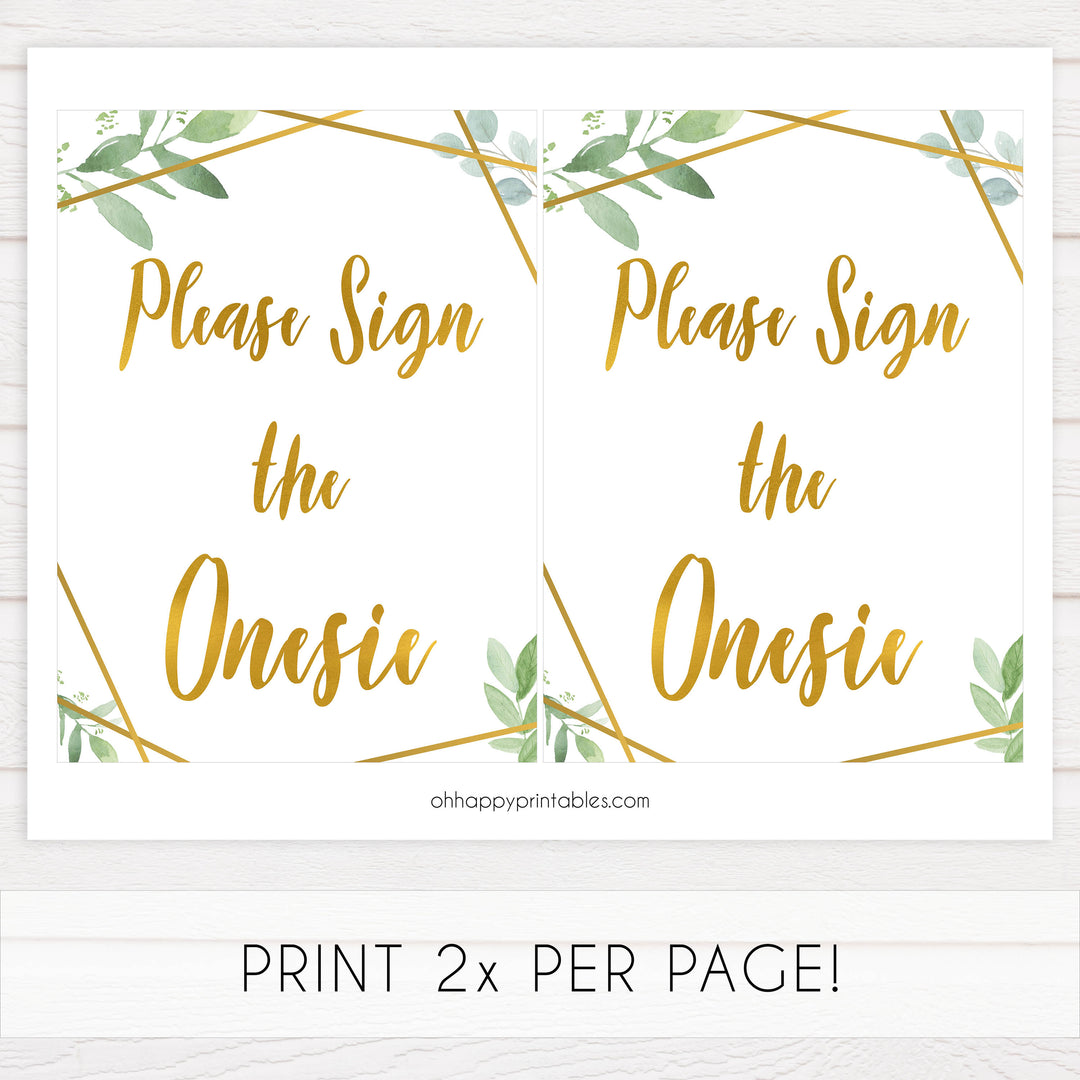 sign the onesie baby game, Printable baby shower games, geometric fun baby games, baby shower games, fun baby shower ideas, top baby shower ideas, gold baby shower, blue baby shower ideas