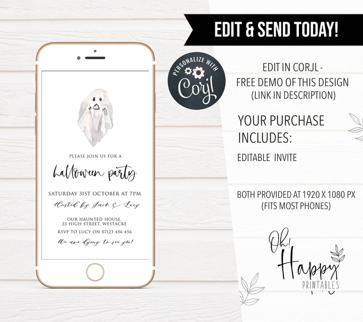 halloween invitations, editable halloween invitations, printable halloween invitations, spooky halloween invitations