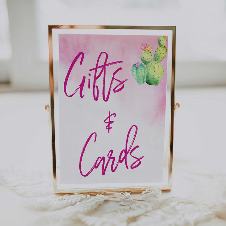 Cactus baby decor, gifts and cards sign, gift and cards decor, Mexican baby signs, baby shower decor, baby signs, printable baby signs, baby decor, 