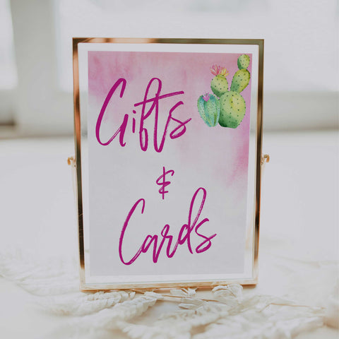 Cactus baby decor, gifts and cards sign, gift and cards decor, Mexican baby signs, baby shower decor, baby signs, printable baby signs, baby decor, 